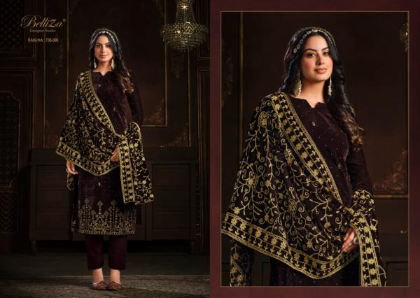 Belliza Ranjha Premium Velvet Designer Wear Winter Collection 